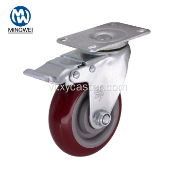 4 inch PVC Wheel Caster với phanh